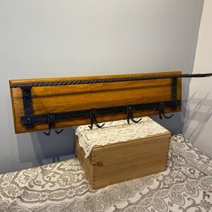 Wrought Iron and Wood Shelf